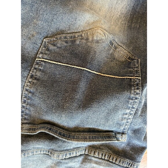 Ecko Unltd Stretchy Athletic Men Size 40 (Measure 40x34) Dark Denim Faded Jeans - Picture 7 of 9